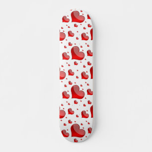 Falln rote Herzen (Sie wählen Hintergrundfarbe aus Skateboard