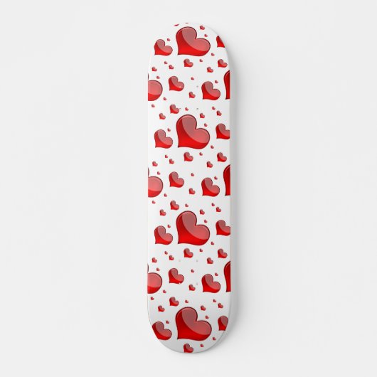 Falln rote Herzen (Sie wählen Hintergrundfarbe aus Skateboard (Vorne)