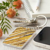 Falln schimmernder Goldfoil Schlüsselanhänger (Vorderseite rechts)