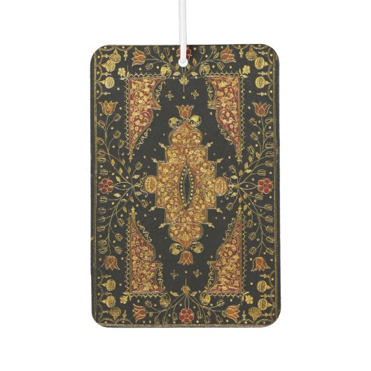 Falln Schwarz und Gold Blumenmuster Autolufterfrischer (Vorderseite)