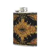 Falln Schwarz und Gold Blumenmuster Flachmann (Links)