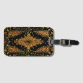 Falln Schwarz und Gold Blumenmuster Gepäckanhänger (Vorderseite (Horizontal))