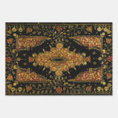 Falln Schwarz und Gold Blumenmuster Geschenkpapier Set (Vorderseite 3)