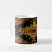 Falln Schwarz und Gold Blumenmuster Kaffeetasse (Vorderseite Links)