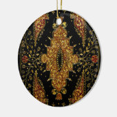 Falln Schwarz und Gold Blumenmuster Keramik Ornament (Links)