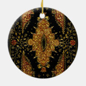 Falln Schwarz und Gold Blumenmuster Keramik Ornament (Hinten)