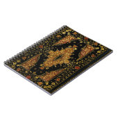 Falln Schwarz und Gold Blumenmuster Notizblock (Linke Seite)