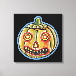 Falln Spooky Pumpkin Vintage Halloween Leinwanddruck