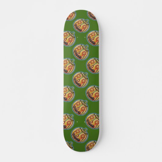 Falln Spooky Pumpkin Vintage Halloween Skateboard (Vorne)