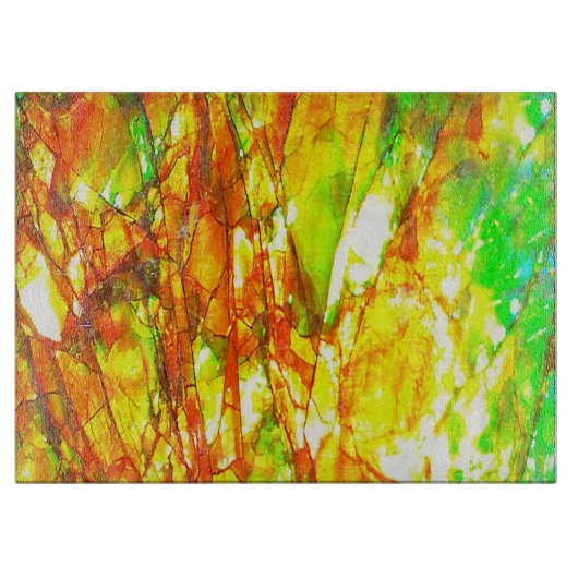 Falln Sunset Ammolite Schneidebrett (Vorderseite)