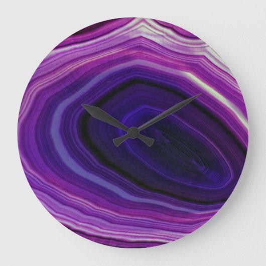 Falln Swirled Purple Geode Große Wanduhr (Vorderseite)