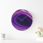 Falln Swirled Purple Geode Große Wanduhr (Zuhause)
