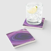 Falln Swirled Purple Geode Steinuntersetzer (Seitenansicht)