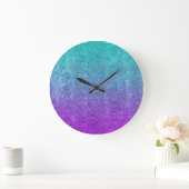 Falln Tropical Dusk Glitter Gradient Große Wanduhr (Zuhause)