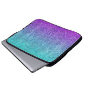 Falln Tropical Dusk Glitter Gradient Laptopschutzhülle (Vorne Knopf)