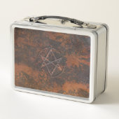 Falln Unicursal Hexagram Leather Metall Brotdose (Rückseite)