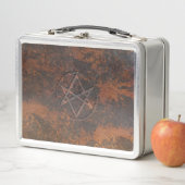 Falln Unicursal Hexagram Leather Metall Brotdose (Beispiel)