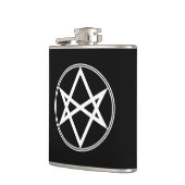 Falln Unicursal Hexagram-Weiß Flachmann (Links)