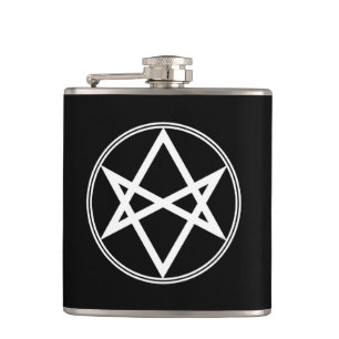 Falln Unicursal Hexagram-Weiß Flachmann