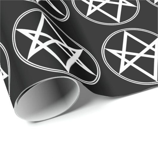 Falln Unicursal Hexagram-Weiß Geschenkpapier (Rolleneckpunkt)