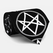 Falln Unicursal Hexagram-Weiß Krawatte (Gerollt)