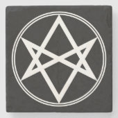Falln Unicursal Hexagram-Weiß Steinuntersetzer (Vorderseite)
