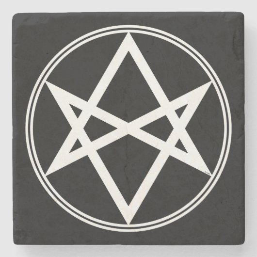 Falln Unicursal Hexagram-Weiß Steinuntersetzer (Vorderseite)
