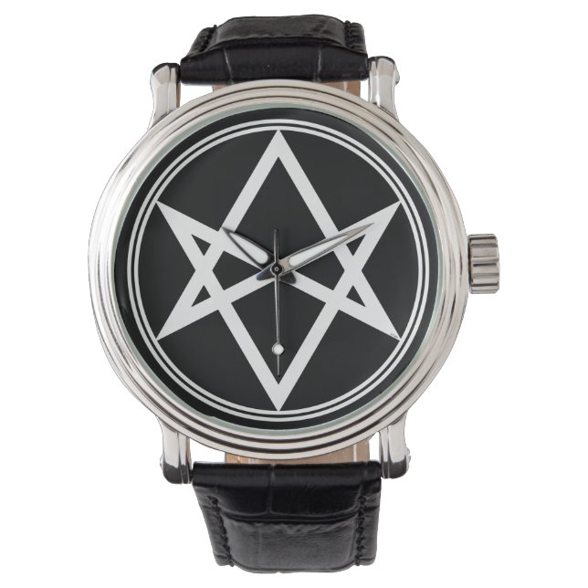 Falln Unicursal Hexagram White Armbanduhr (Vorderseite)