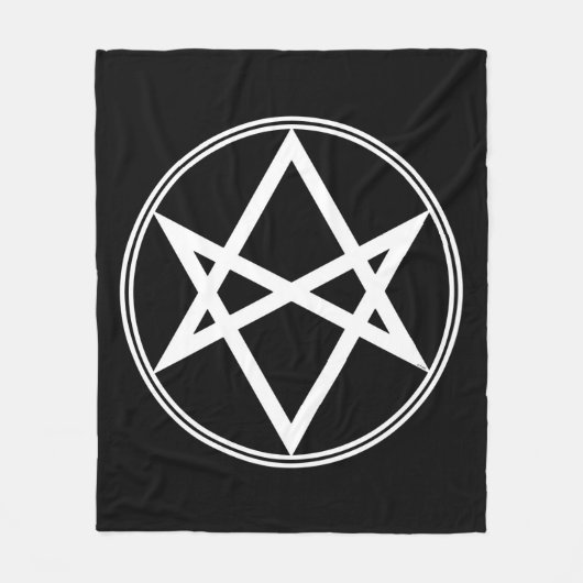 Falln Unicursal Hexagram White Fleecedecke (Vorderseite)