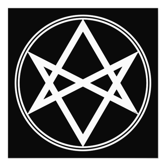 Falln Unicursal Hexagram White Fotodruck (Vorne)