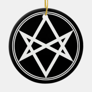 Falln Unicursal Hexagram White Keramik Ornament