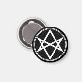 Falln Unicursal Hexagram White Magnet (Vorderseite/Rückseite)