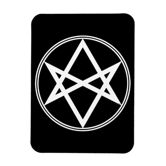 Falln Unicursal Hexagram White Magnet (Vertikal)