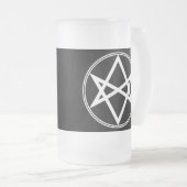 Falln Unicursal Hexagram White Mattglas Bierglas (VorderseiteRechts)