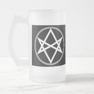 Falln Unicursal Hexagram White Mattglas Bierglas