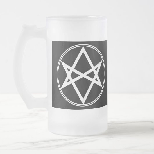 Falln Unicursal Hexagram White Mattglas Bierglas (Links)