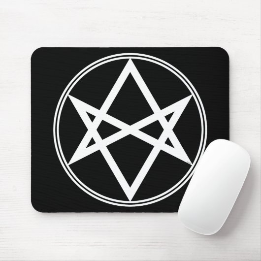 Falln Unicursal Hexagram White Mousepad (Mit Mouse)
