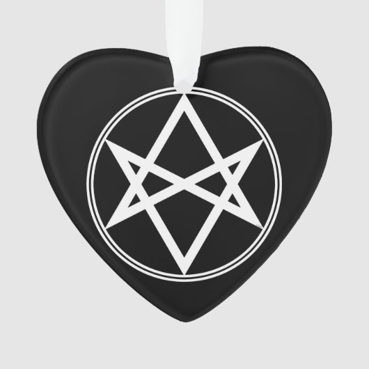 Falln Unicursal Hexagram White Ornament (Vorderseite)