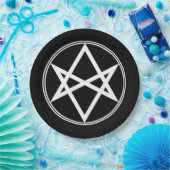 Falln Unicursal Hexagram White Pappteller (Party)