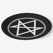 Falln Unicursal Hexagram White Pappteller (Schrägansicht)
