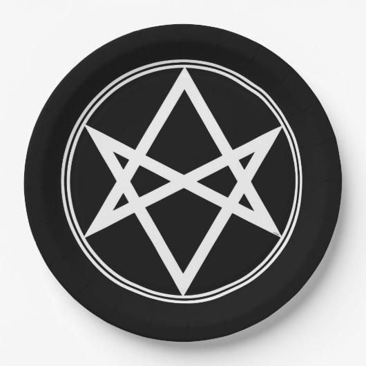 Falln Unicursal Hexagram White Pappteller (Vorderseite)