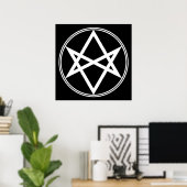 Falln Unicursal Hexagram White Poster (Heimbüro)