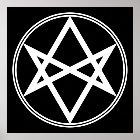 Falln Unicursal Hexagram White Poster (Vorne)