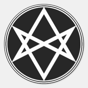 Falln Unicursal Hexagram White Runder Aufkleber