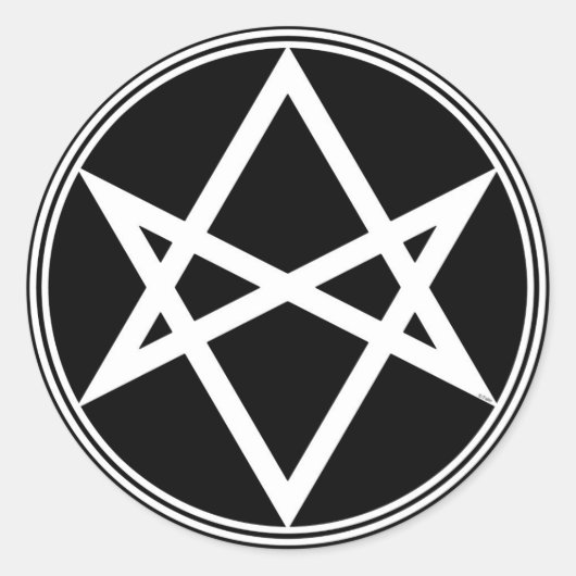 Falln Unicursal Hexagram White Runder Aufkleber (Vorderseite)