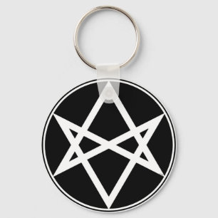 Falln Unicursal Hexagram White Schlüsselanhänger