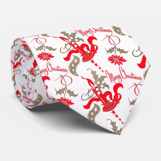 Falln Vintag frohe Weihnachtskerzen Krawatte (Gerollt)