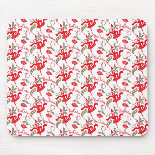 Falln Vintag frohe Weihnachtskerzen Mousepad (Vorne)