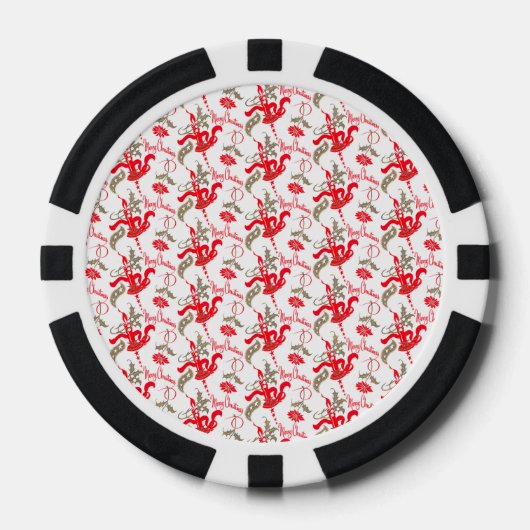 Falln Vintag frohe Weihnachtskerzen Pokerchips (Vorderseite)