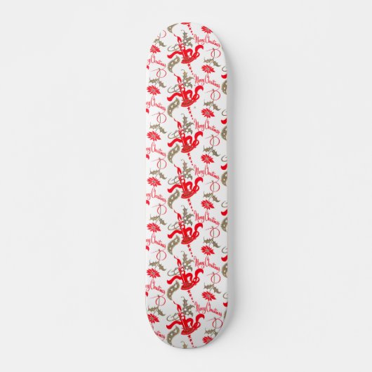Falln Vintag frohe Weihnachtskerzen Skateboard (Vorne)
